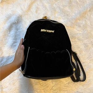 Black Velvet Betsey Johnson Backpack